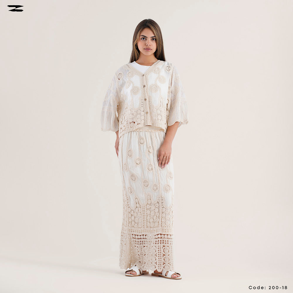 Women Voile Jacket & Skirt Set