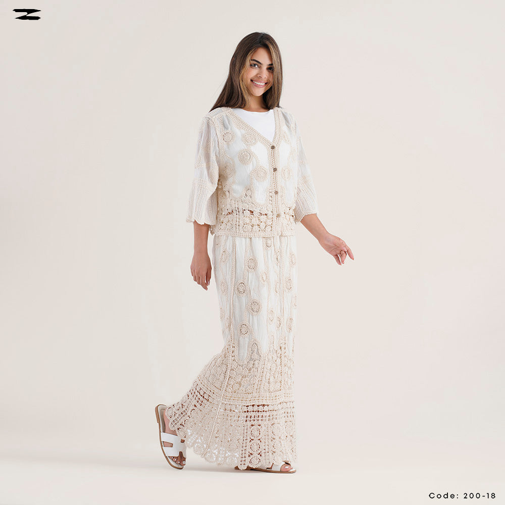 Women Voile Jacket & Skirt Set