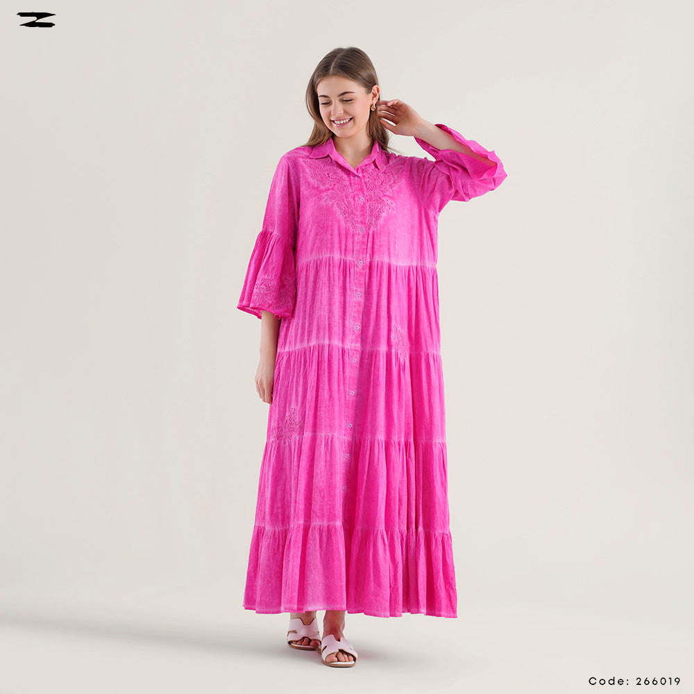 Embroidered Tiered Maxi Dress