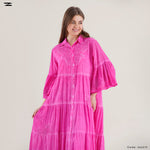 Load image into Gallery viewer, Embroidered Tiered Maxi Dress
