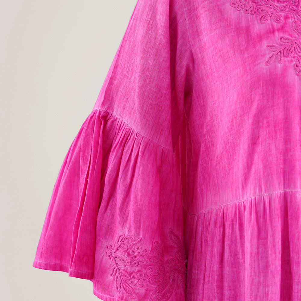 Embroidered Tiered Maxi Dress