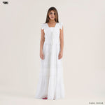 Load image into Gallery viewer, Tiered Lace V-Neck Dress