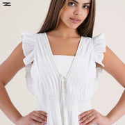 Tiered Lace V-Neck Dress