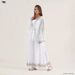 Load image into Gallery viewer, Tie Front Top with Pattern Trim Pants Set