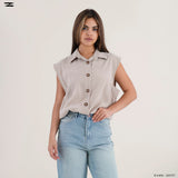 Women Sleeveless Vest with Elastic Waist