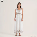 Load image into Gallery viewer, Women Sleeveless Border Maxi Dress