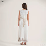 Women Sleeveless Border Maxi Dress