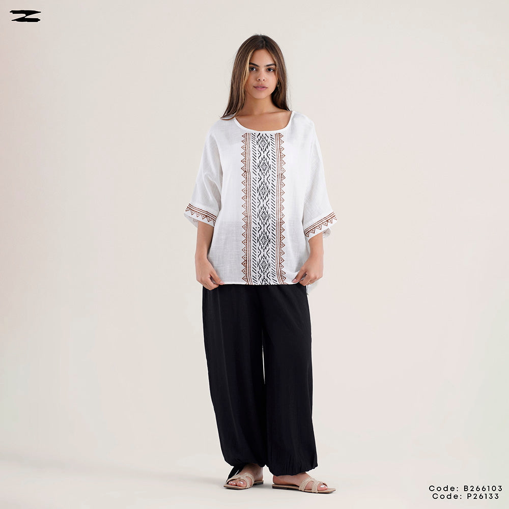 Casual Patterned Wide Top