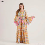 Load image into Gallery viewer, Printed Bell Sleeve Maxi Dress