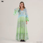 Load image into Gallery viewer, Tiered Dress with Embroidered Bodice