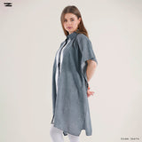 Contrast Panel Oversized Shirt