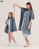 Sequin Stripe Poncho Top