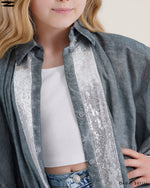 Load image into Gallery viewer, Sequin Stripe Poncho Top