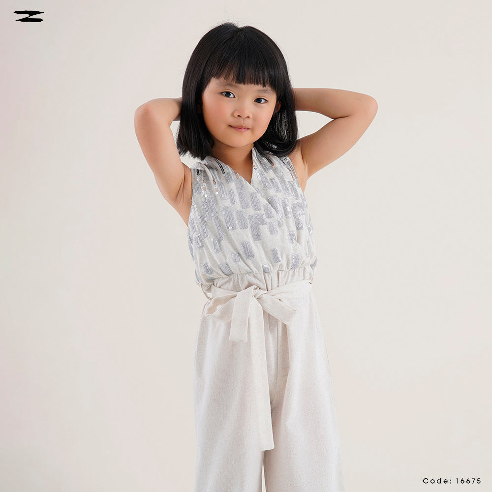 Sequin V-Neck Jumpsuit