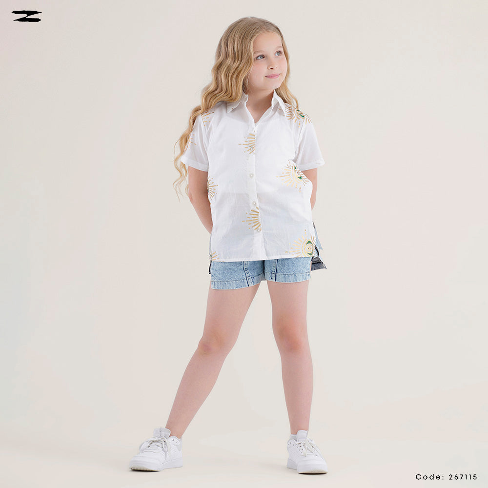 Eye Detail Short Sleeve Shirt