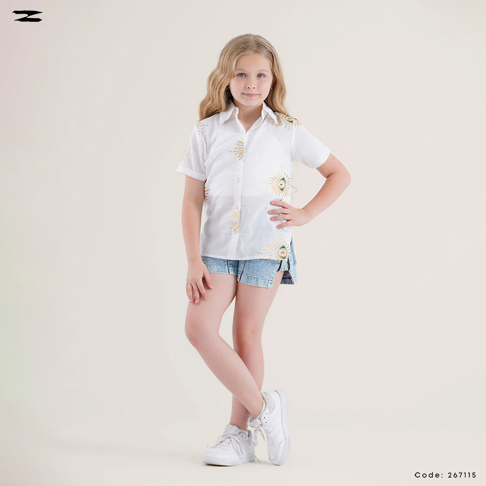Eye Detail Short Sleeve Shirt