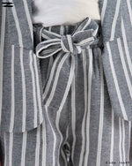 Load image into Gallery viewer, Striped Linen Vest and Shorts Set with Inner Top