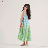 Girls Printed Tiered Maxi Dress