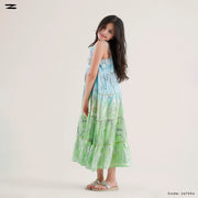 Girls Printed Tiered Maxi Dress