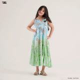 Girls Printed Tiered Maxi Dress