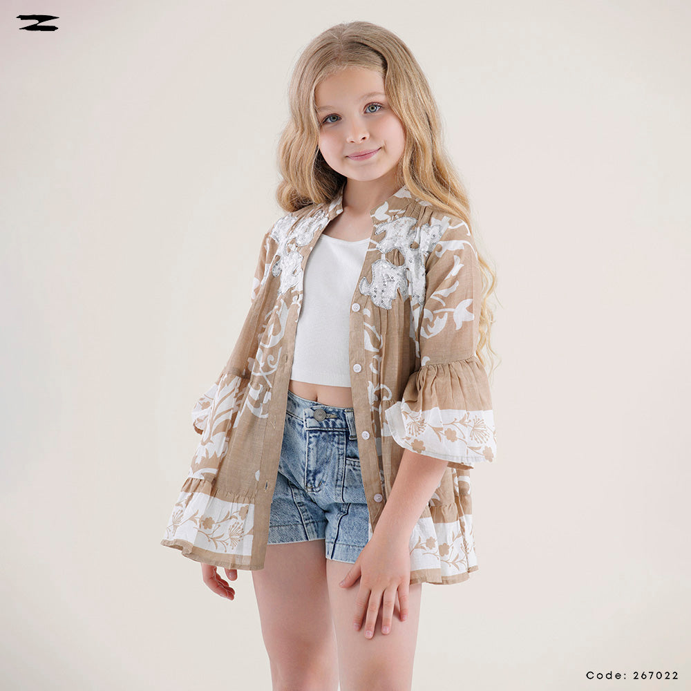 Patterned Peplum Shirt