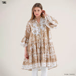 Load image into Gallery viewer, Buttoned Floral Tunic Blouse