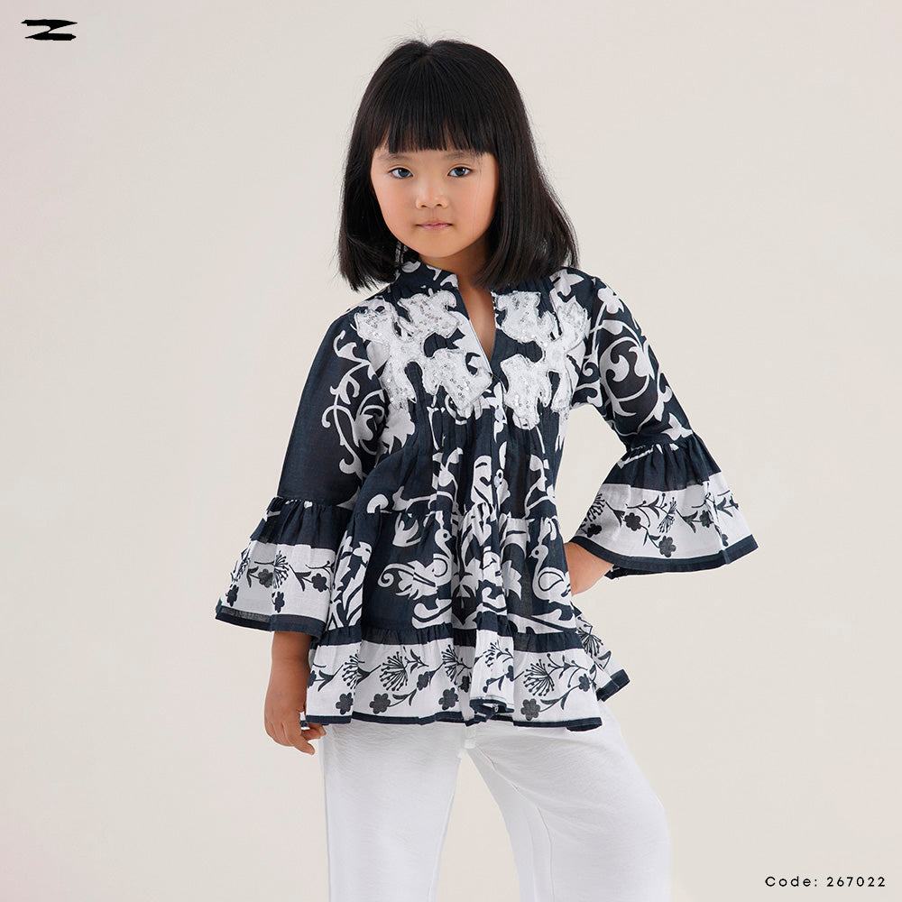 Patterned Peplum Shirt