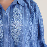 Load image into Gallery viewer, Embroidered Button-Up Tunic Shirt