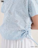 Load image into Gallery viewer, Side Tie Eyelet Blouse