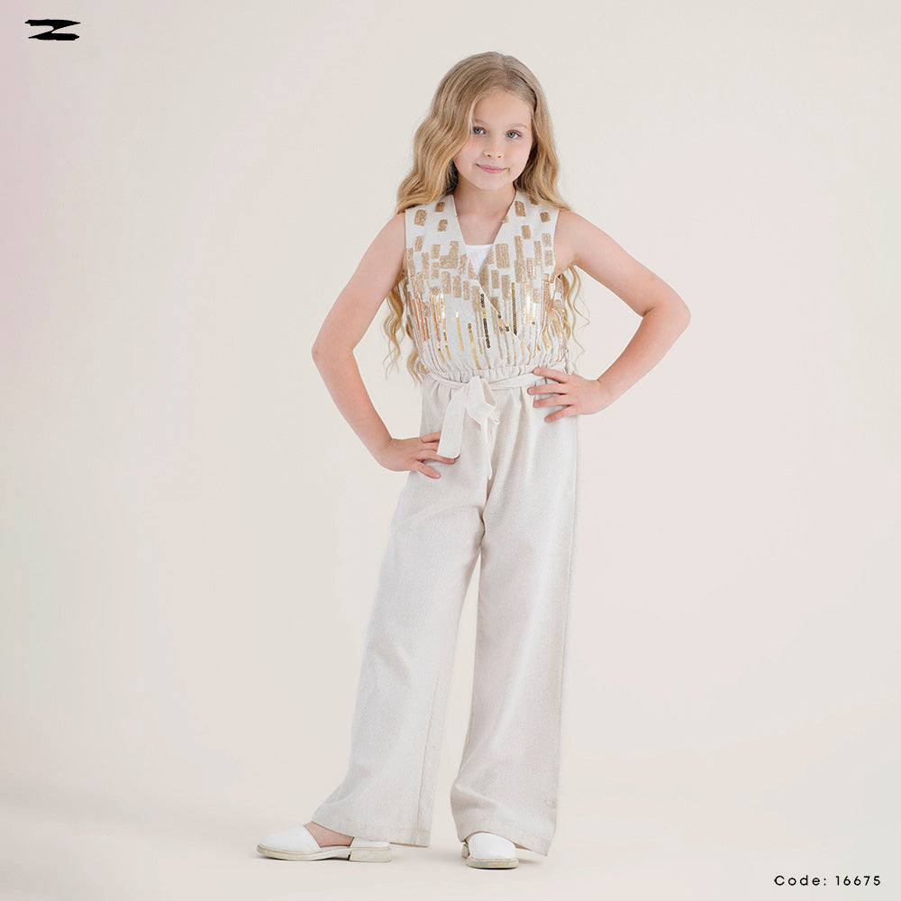 Sequin V-Neck Jumpsuit