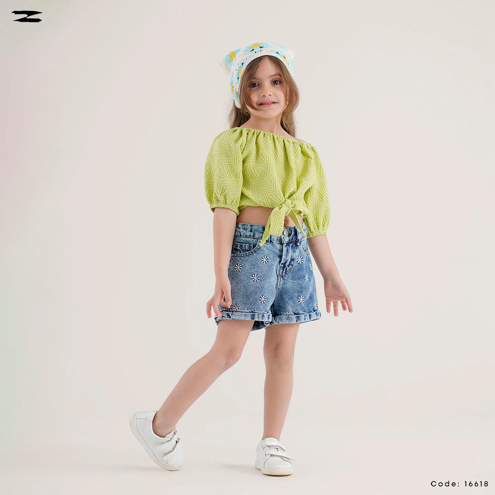 Puff Sleeve Tie Top