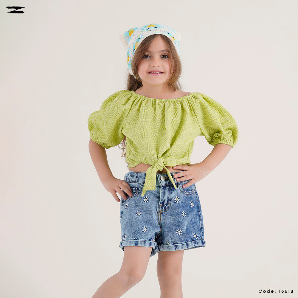 Puff Sleeve Tie Top