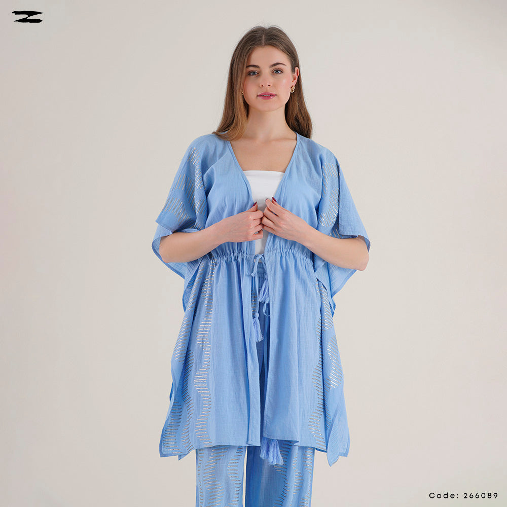 Women Metallic Wave Poncho
