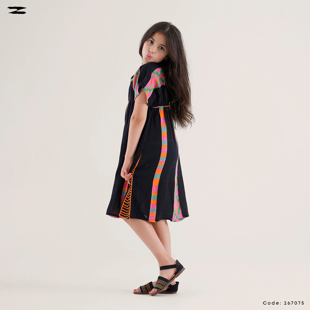 V-Neck Pattern Dress