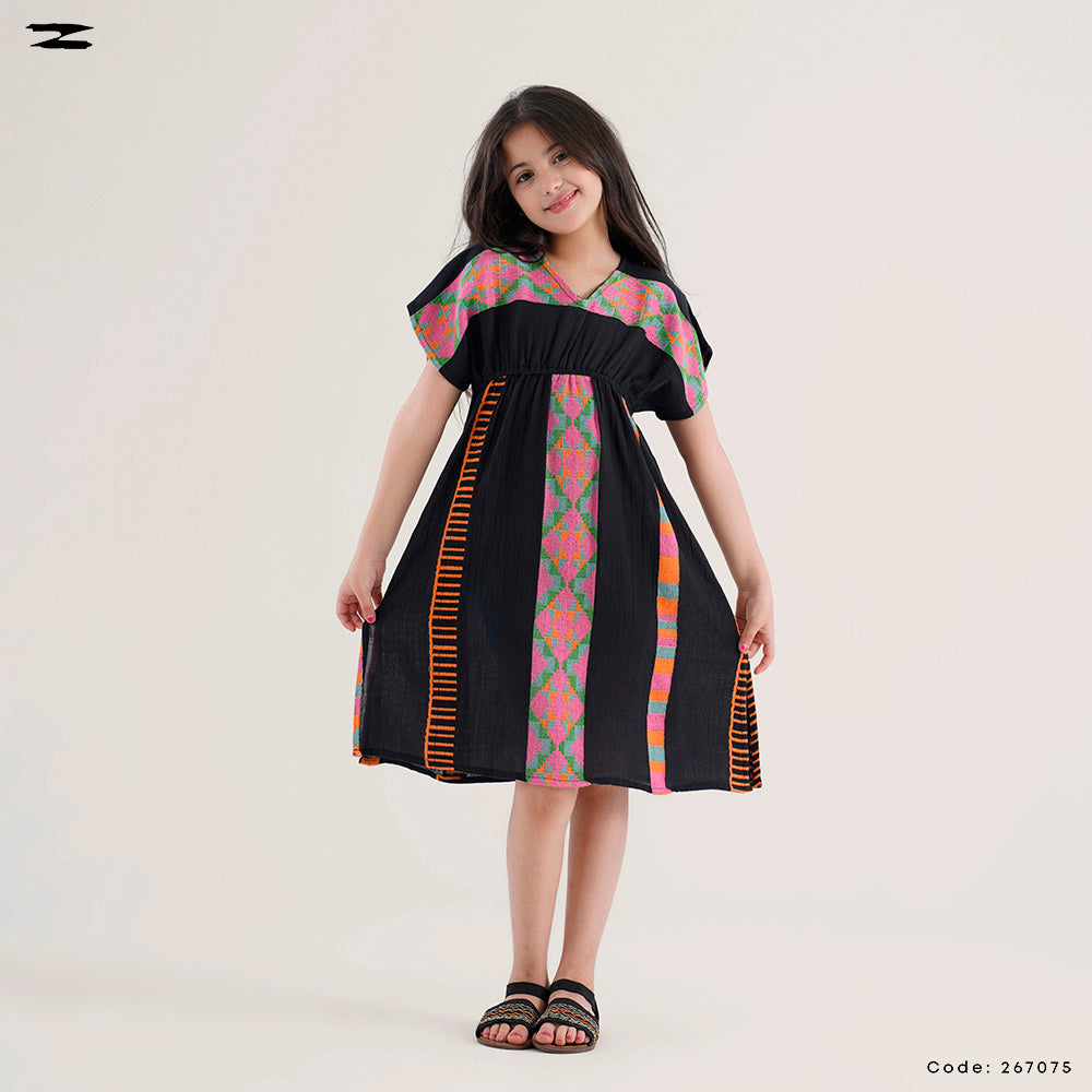 V-Neck Pattern Dress