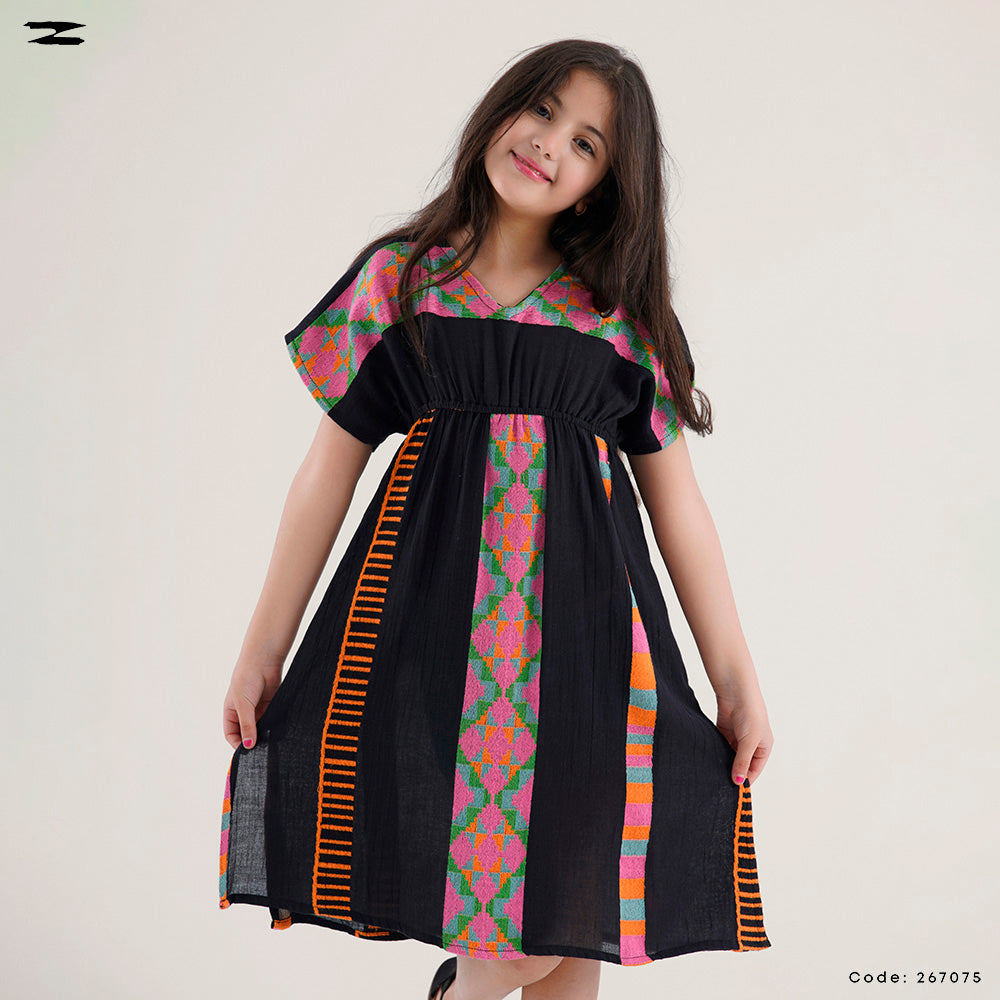 V-Neck Pattern Dress