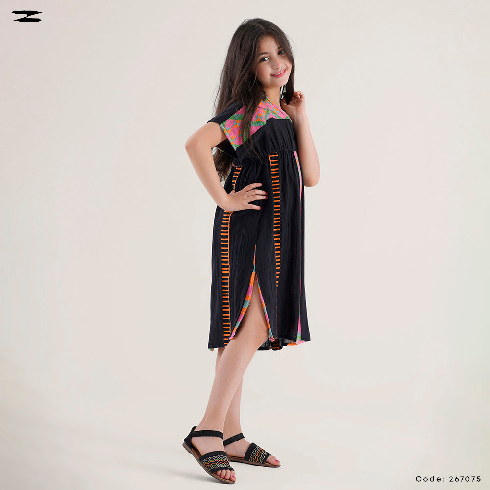 V-Neck Pattern Dress