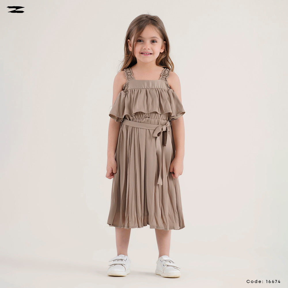 Elastic Strap Satin Dress
