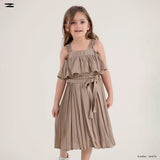 Elastic Strap Satin Dress