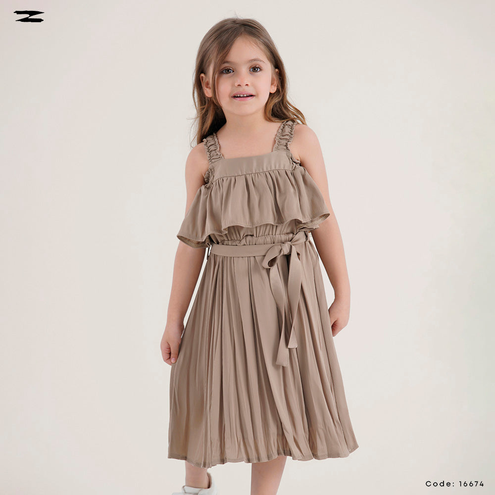 Elastic Strap Satin Dress