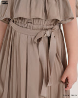 Elastic Strap Satin Dress