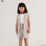 Load image into Gallery viewer, Striped Linen Vest and Shorts Set with Inner Top