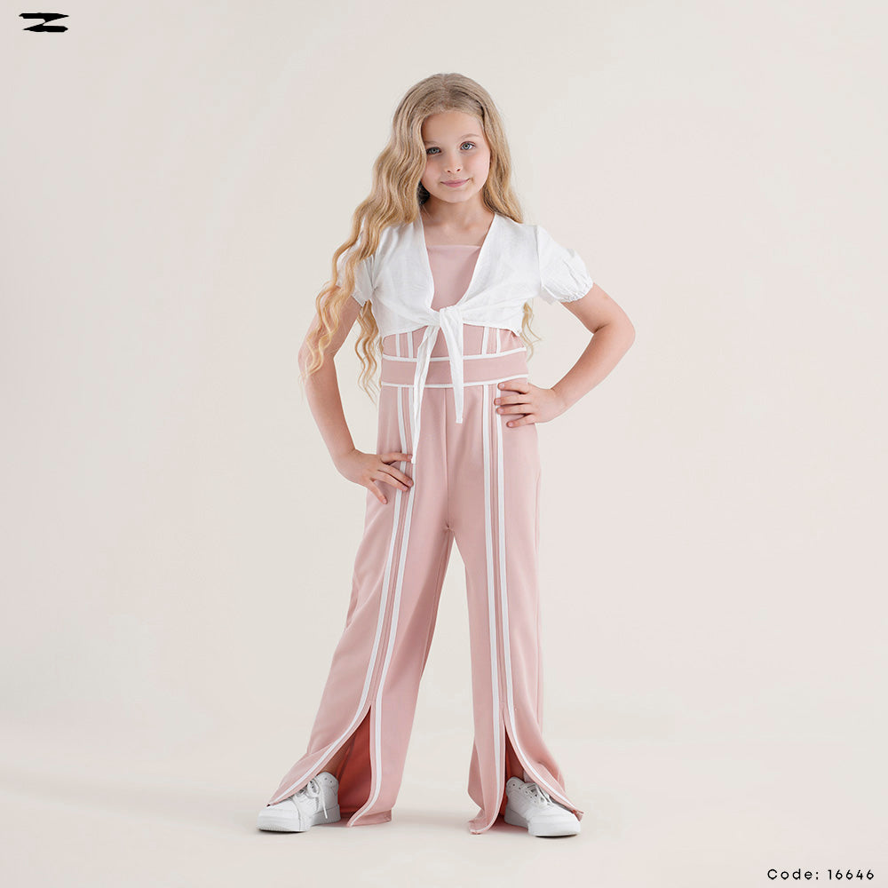 Tie-Front Wide-Leg Jumpsuit