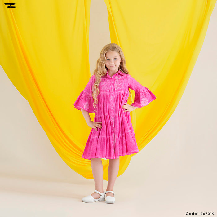 Tiered Embroidered Dress