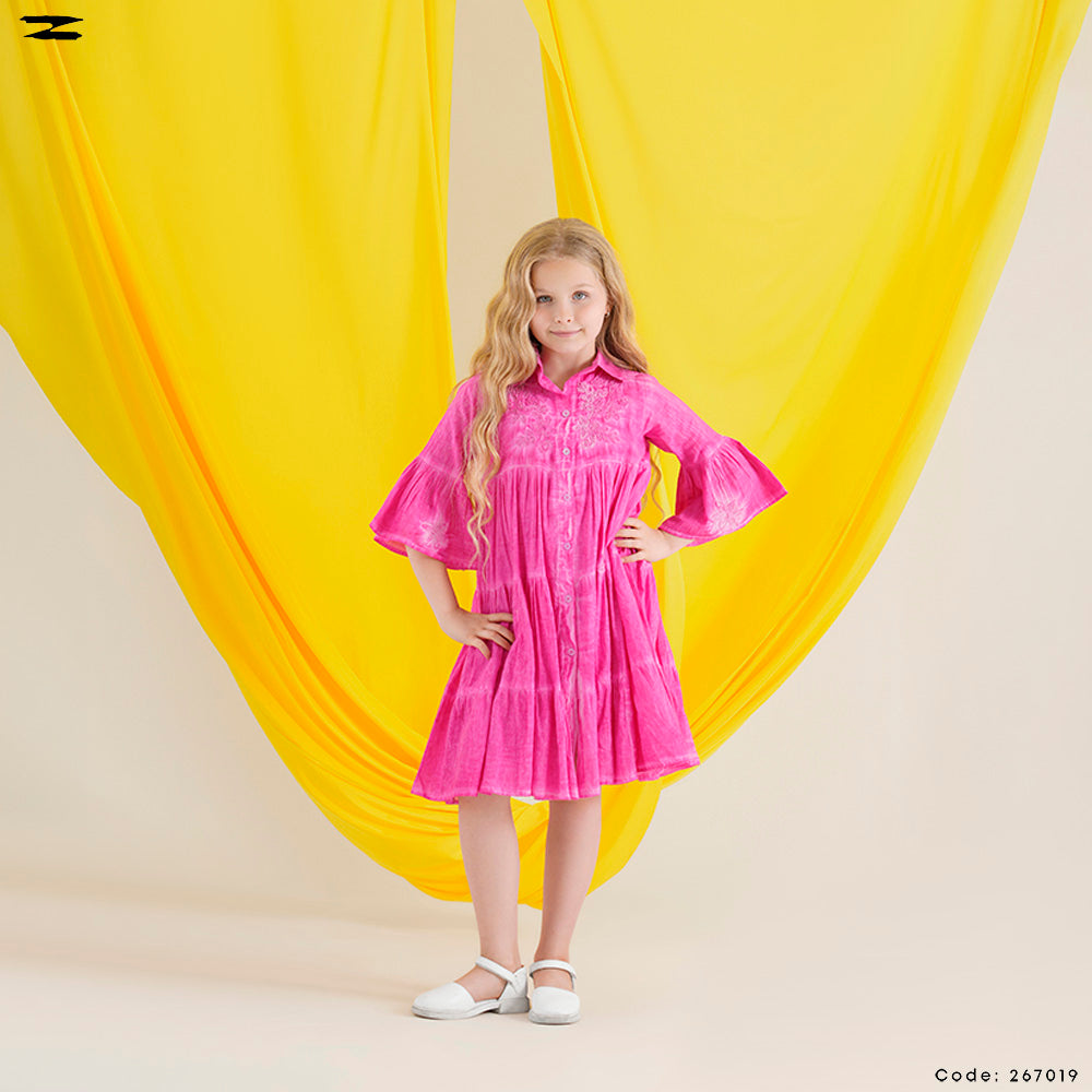 Tiered Embroidered Dress