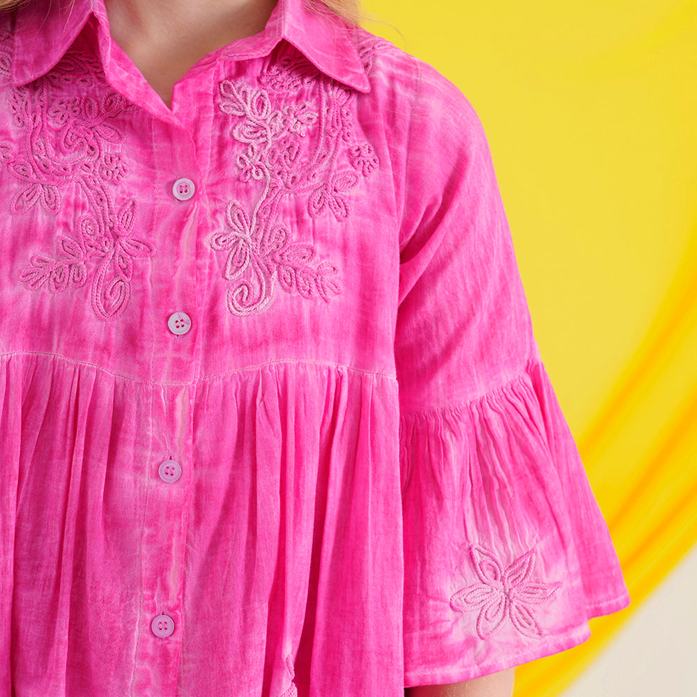 Tiered Embroidered Dress