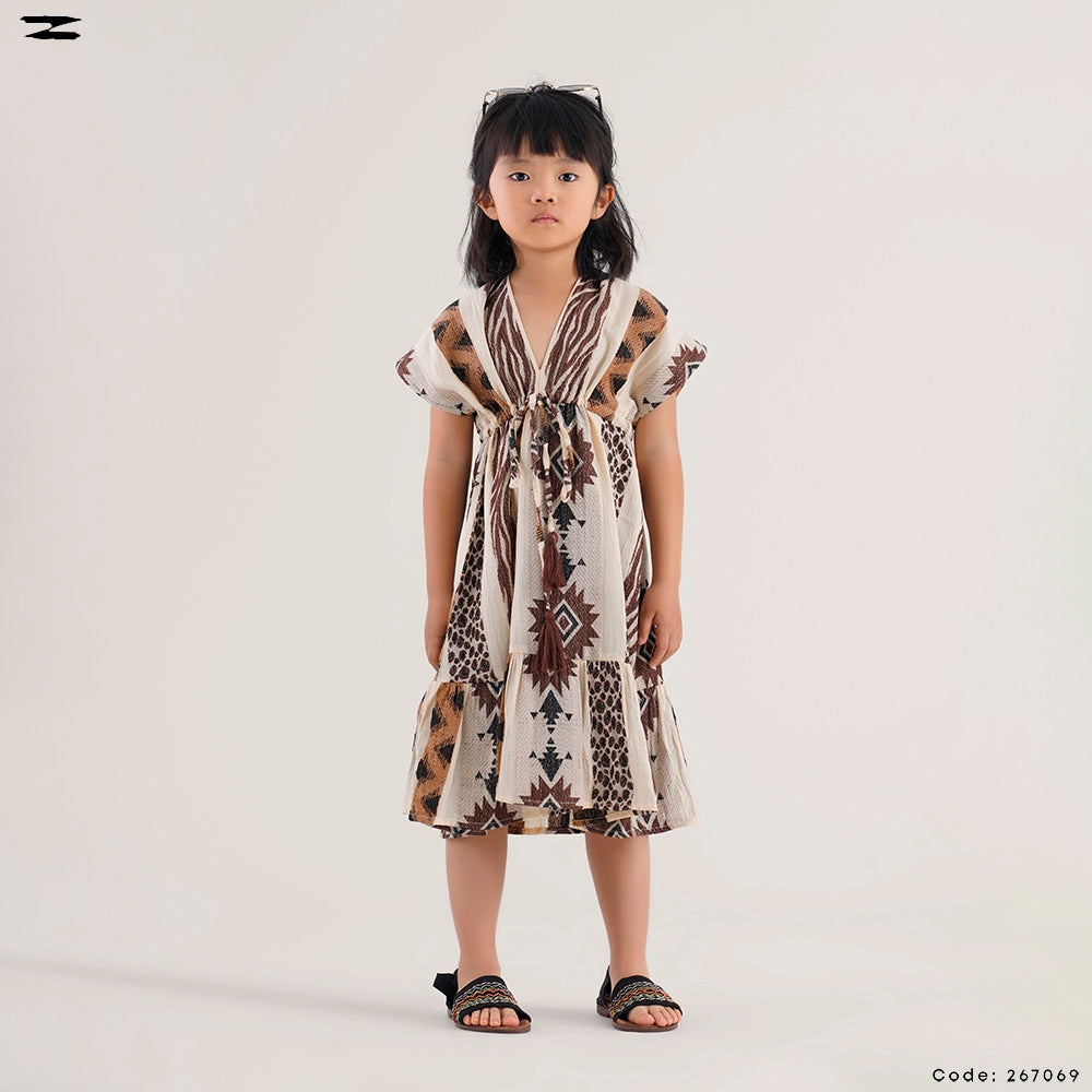 V-Neck Tie Front Dress