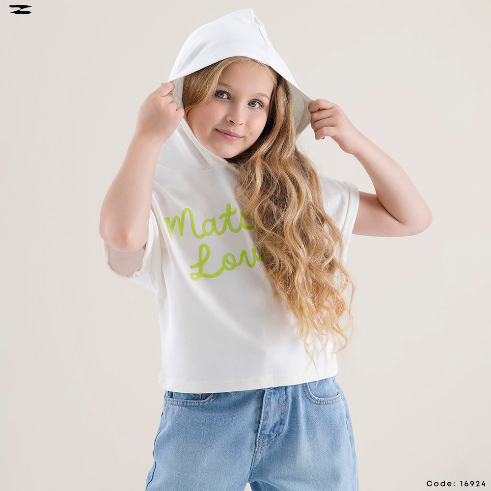 Front Hooded Printed T-Shirt