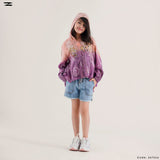 Printed Hooded Zip Top