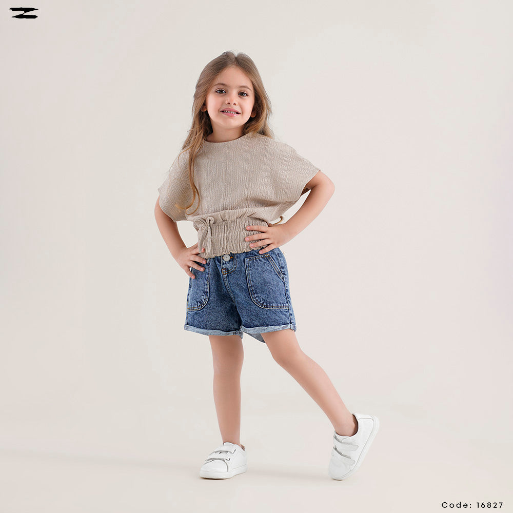 Textured Waist Tie Top